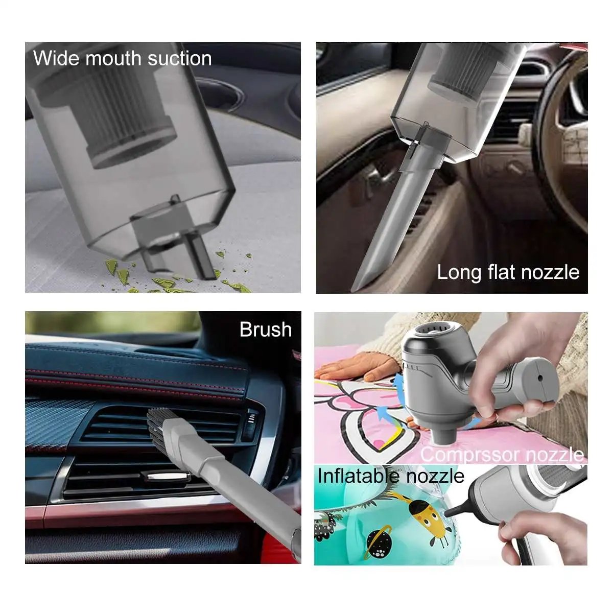 2024 Best Seller 3 in 1 Car Vacuum Cleaner High Power Cordless Rechargeable Handheld Portable Mini Auto Vacuum