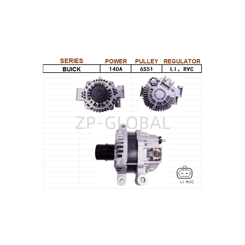 Low Rpm Car Alternator Generator 92230902 for Boulevard 3.0