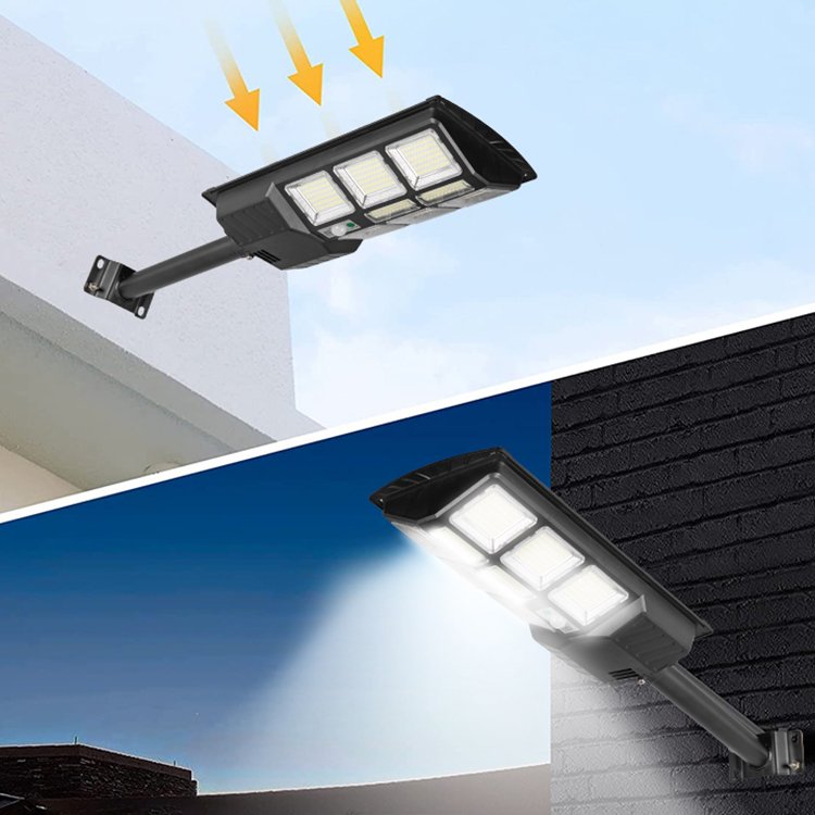 50W ABS Solar Street Light with Pole Motion Sensor Remote Control for Home Garden