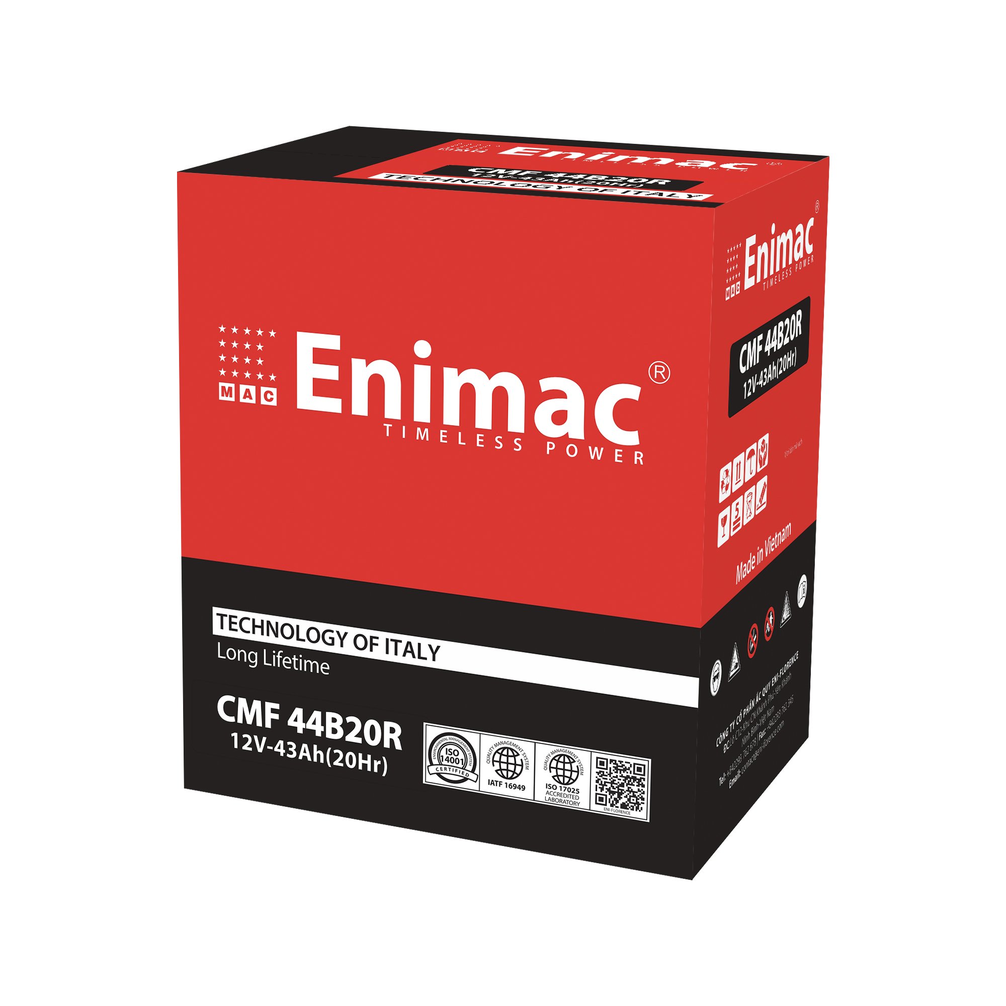THE BEST VIETNAM BATTERY MF BATTERY for CAR 44B20 R/L 12V 43AH JIS STANDARD LONG LIFE TIME