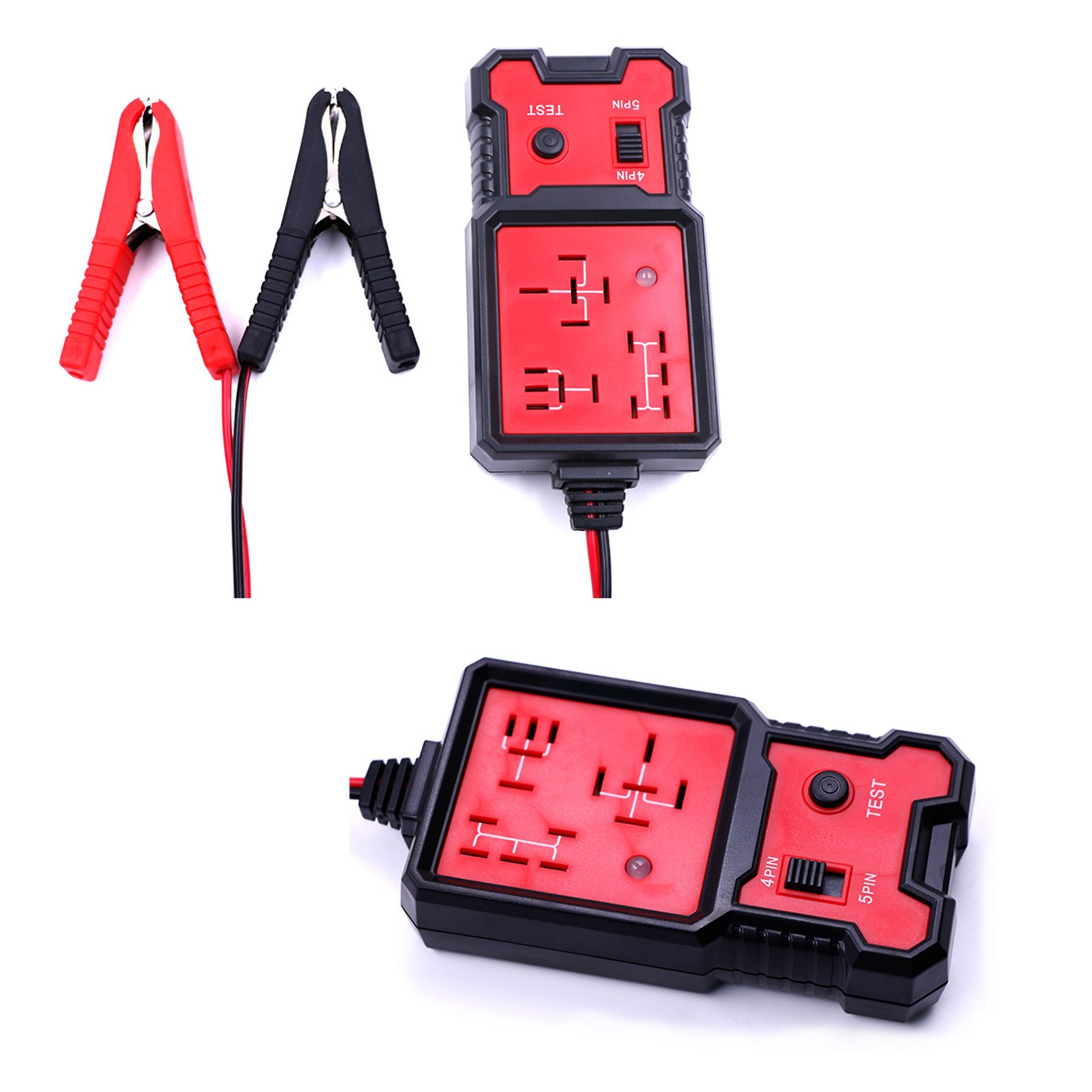 Automotive Relay Tester 12V Car Relay Tester Electronic Voltage Tester 4 Pin 5 Pin Universal for Cars Auto Battery Checker