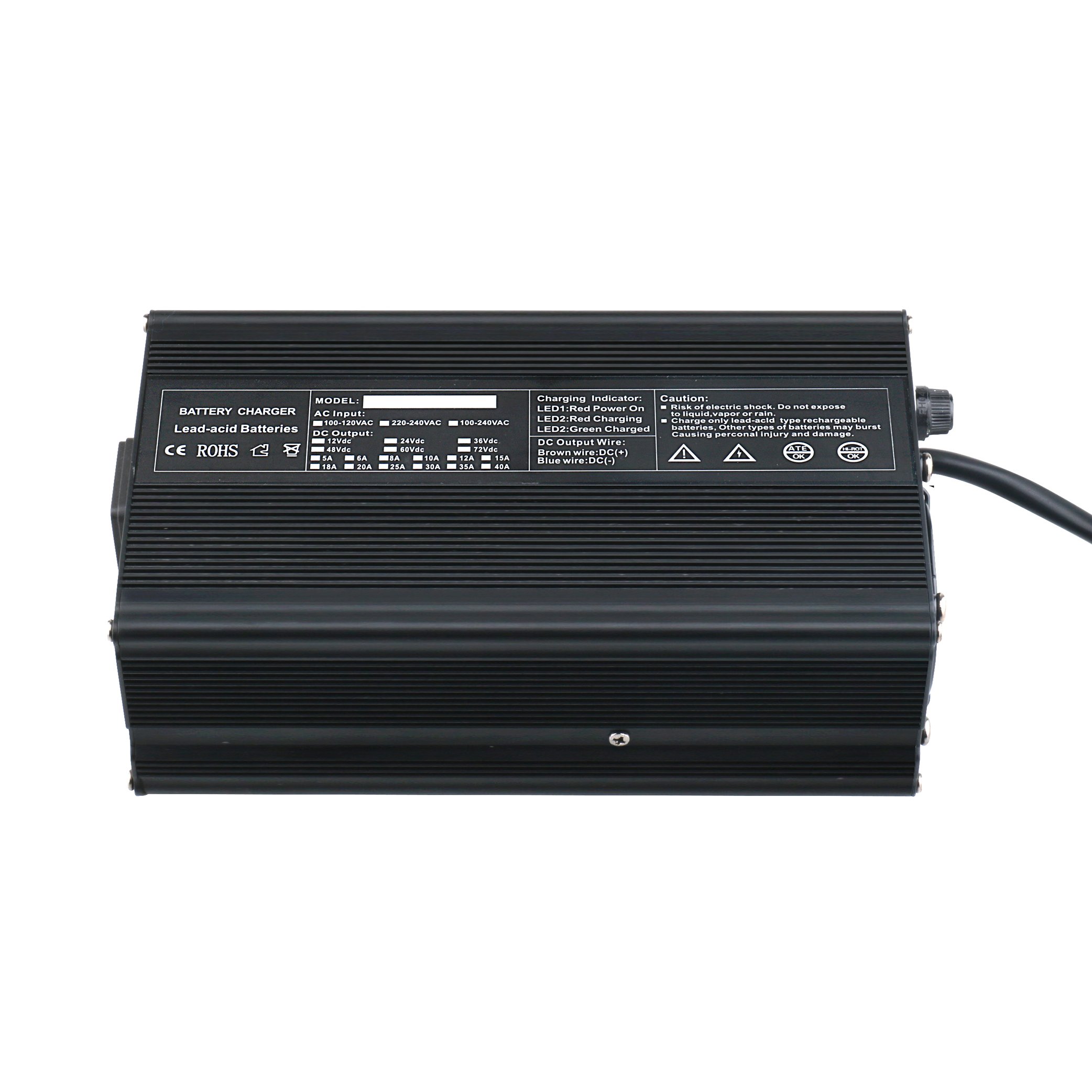 Wholesale 12V 25A 24V 18a 36V 12a 48V 10a 60V 8a 72V 6A 600W Automatic Smart Battery Charger Forklift Golf Cart E-bike
