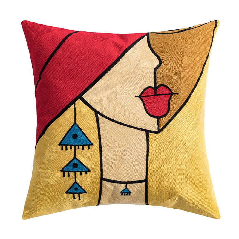 Decorative Embroidery Pillow Case Cotton Fashion Girl Sofa Couch Cushion Cover