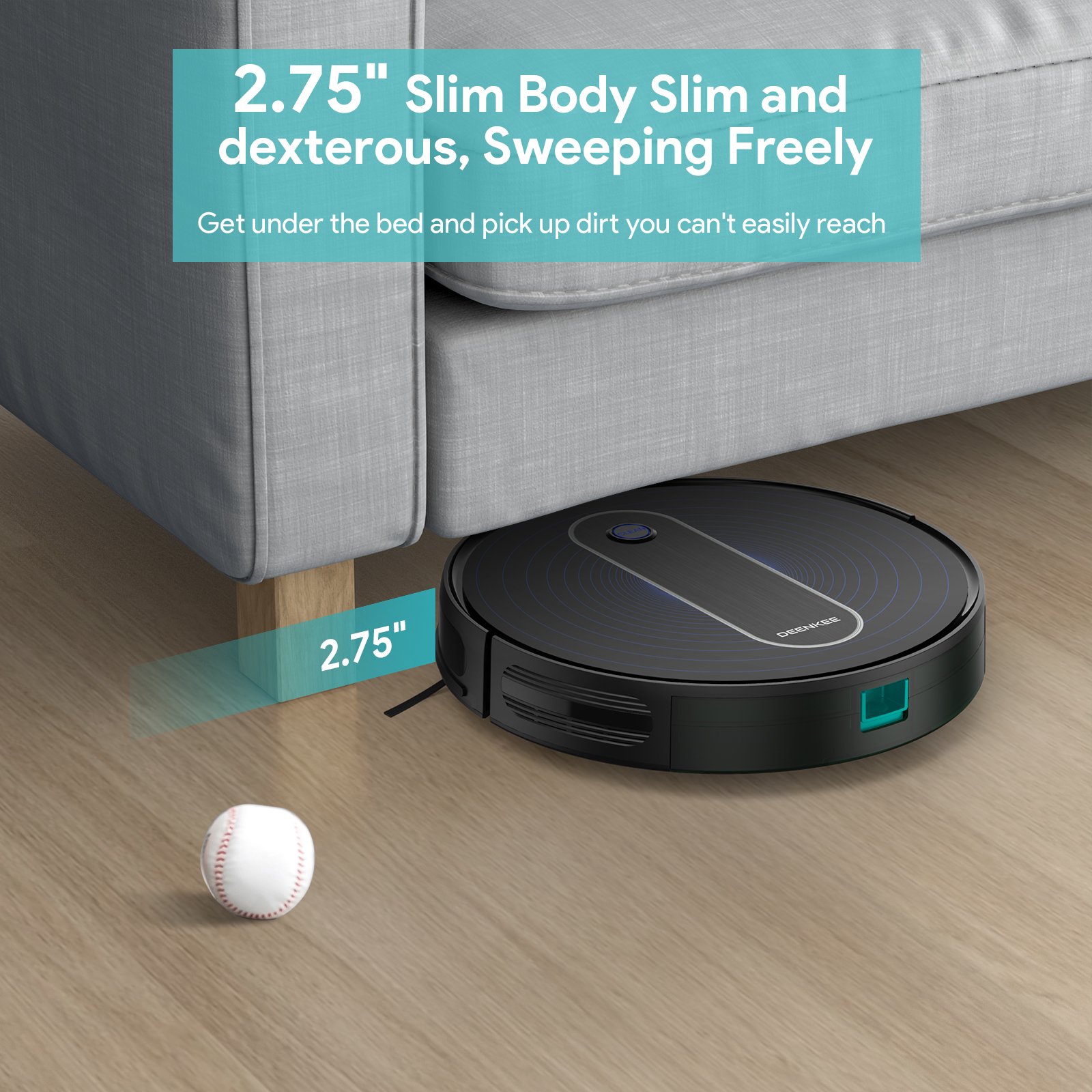 Deenkee DK600 Max Auto Rechargeable Smart Clean Automatic Free Shipping Wet and Dry Floor Robot Vacuum Cleaner With Remote