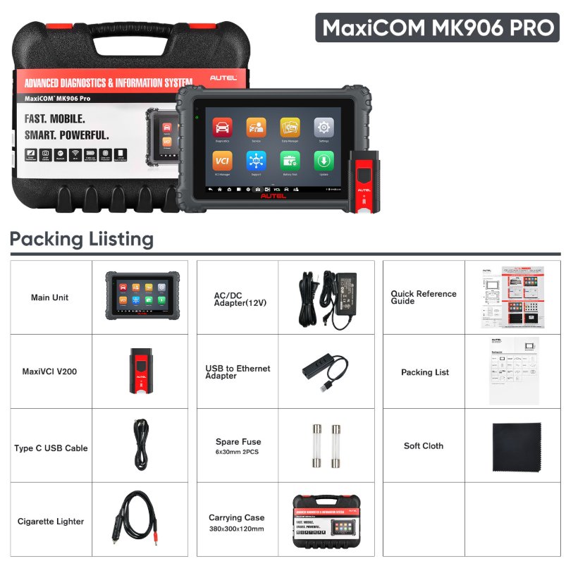 Multi-System MS906 PRO Scanner - 10-Inch Touchscreen Guided Functions ABS/EPB Reset 2024 Software Car Diagnostic Kit