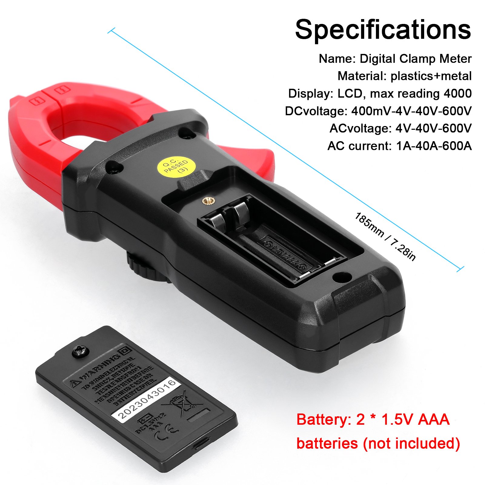 MY-2600A Digital Clamp Meter Multifunction 4000 Counts 600V Voltmeter Tester Amp NCV Test Current Resistance Volt Meter