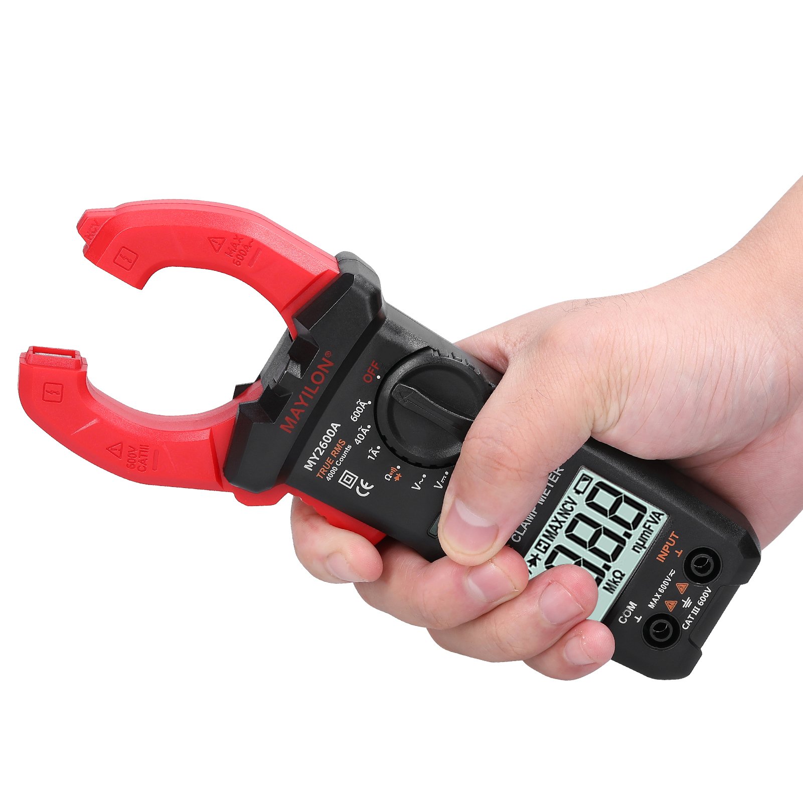 MY-2600A Digital Clamp Meter Multifunction 4000 Counts 600V Voltmeter Tester Amp NCV Test Current Resistance Volt Meter