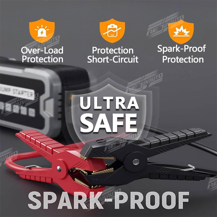 Jump Starter Air Compressor 8000mAh 12V Car Battery Jump Starter with Air Pump 4 in 1 Emergency Tool Kit Led Light Power Bank