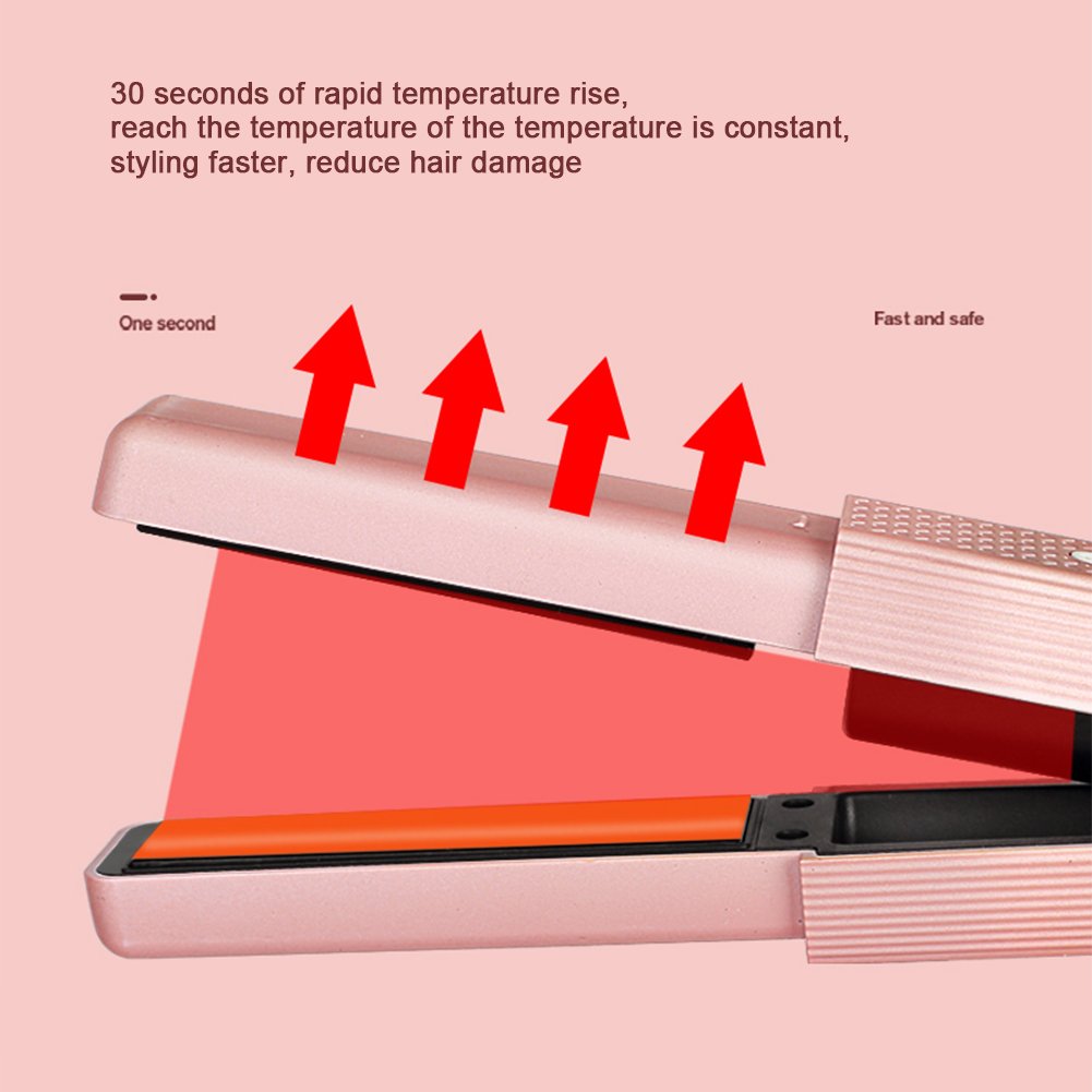 MINI Hair Twist Straightener 2 In1Ceramic Heater Auto Shut Off Tourmaline Titanium Plate Flat Iron Curling Wand Curl Wave
