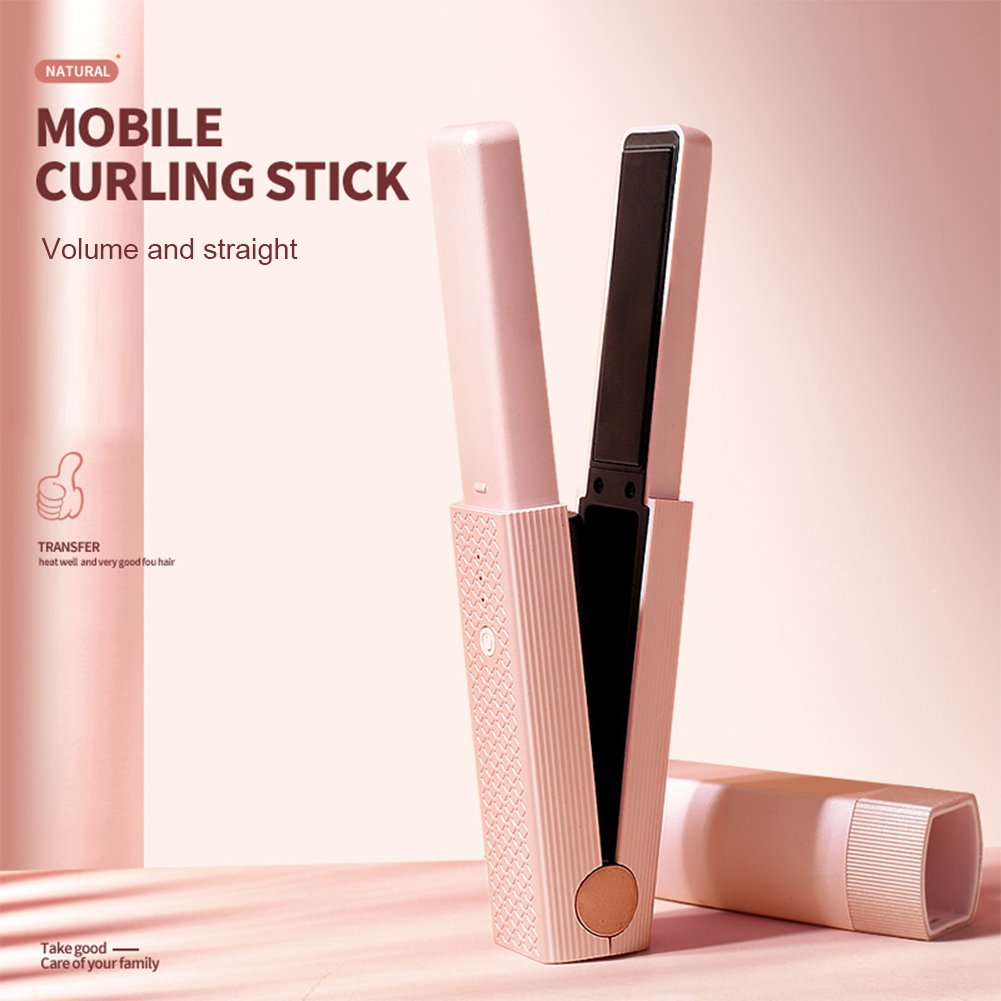 MINI Hair Twist Straightener 2 In1Ceramic Heater Auto Shut Off Tourmaline Titanium Plate Flat Iron Curling Wand Curl Wave