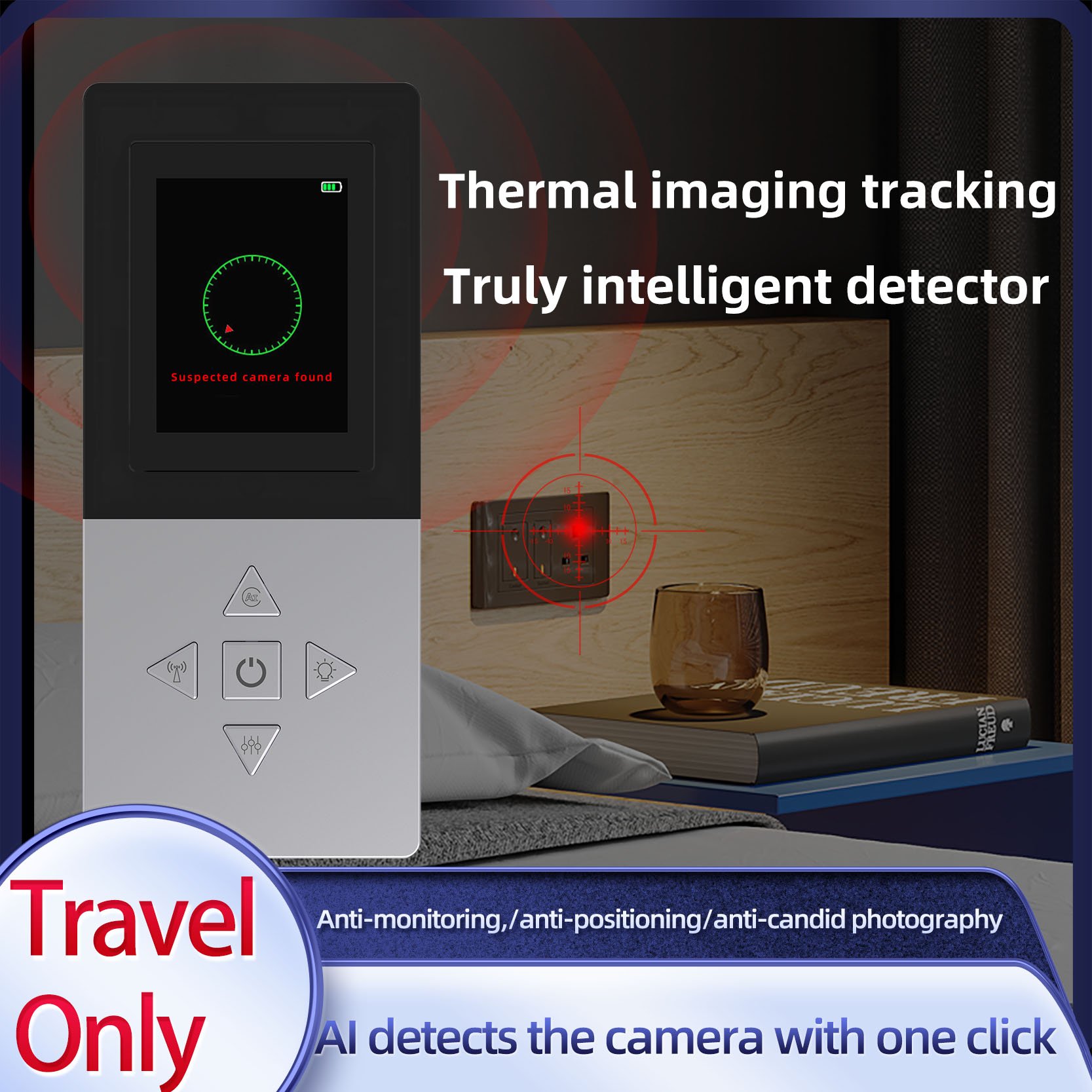 AI Auto Scanner Hidden Camera GPS Tracker Anti Spy Bug Detector Electronic Sweeper RF Signal Detector Wireless Signal Scanner