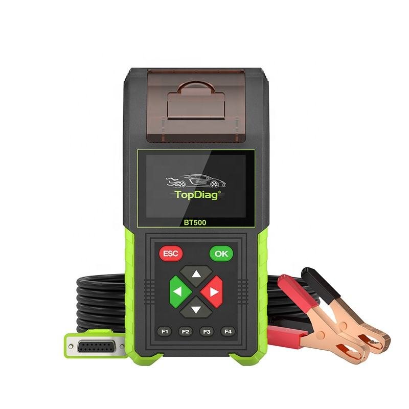 BT500 Battery Testing 12V 24V 20-2000CCA Auto Battery Analyzer Alternator Starter Tester with Bulit-In Thermal Printer