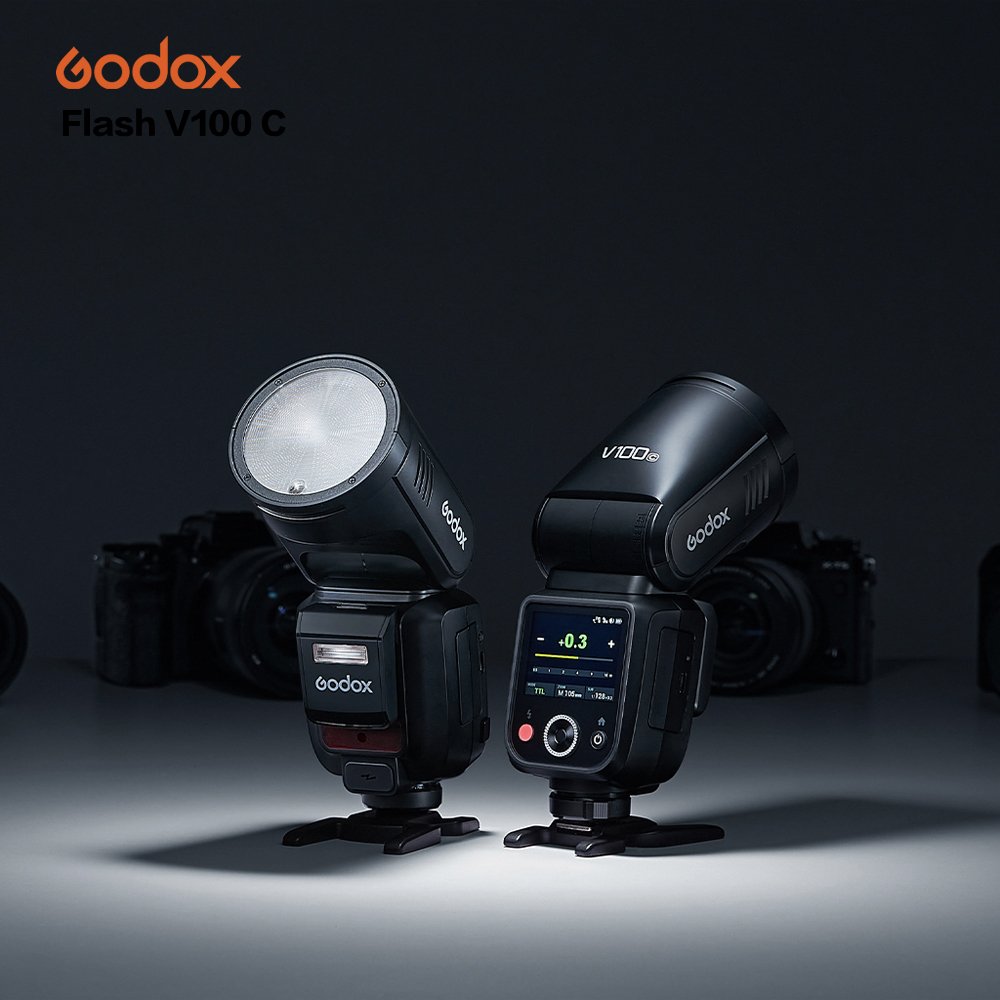 Godox V100 C TTL Li-ion Round Head Touchscreen Camera Flash 2.4G Wireless TTL Touch Screen Camera Flash Speedlite for Canon