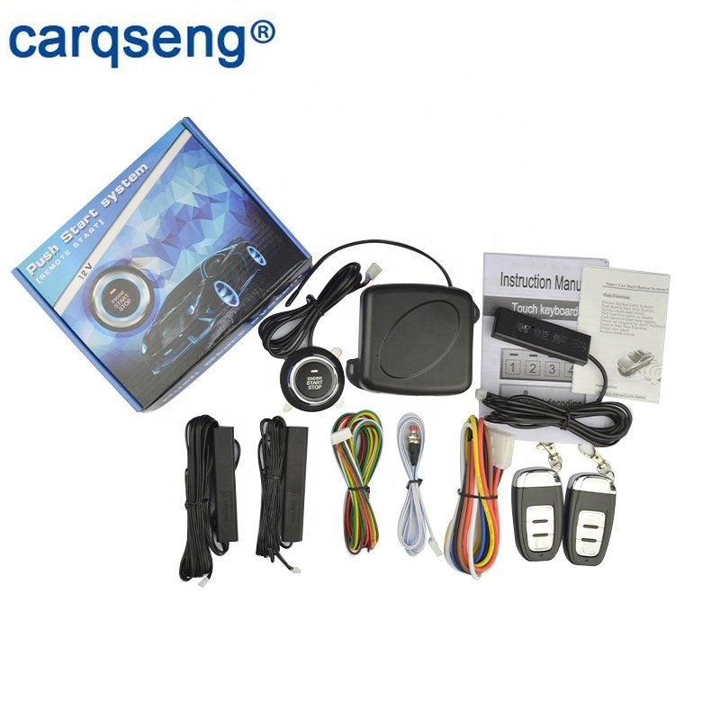 12V One-Way Auto Car Alarm System with Remote Control Push Button Start-Up No Key Entry & Immobilizer Anti-Theft