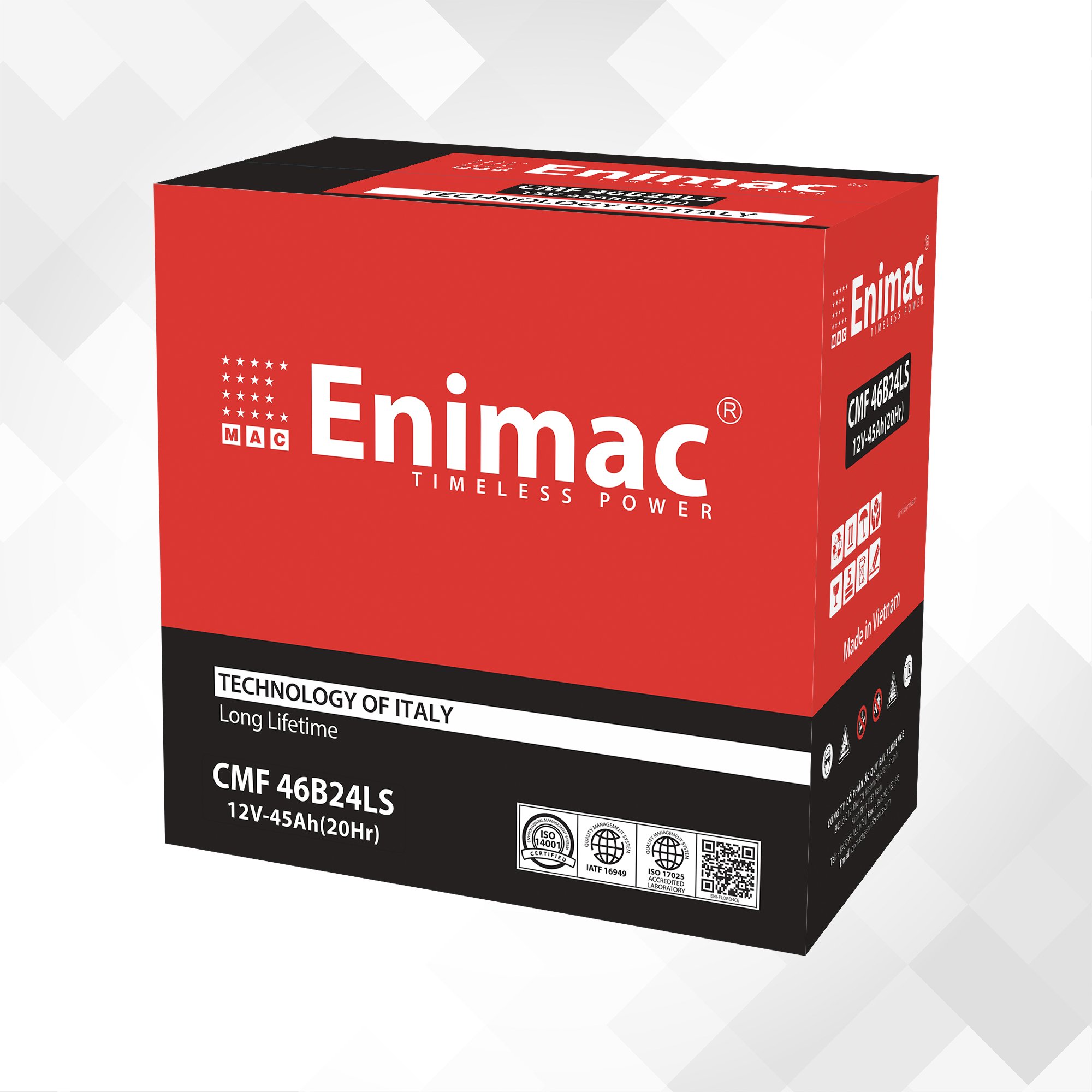 Premium 12V 45AH Car Battery MF BATTERY 46B24 LS High Quality Strong Power Made in Vietnam for Motor Application