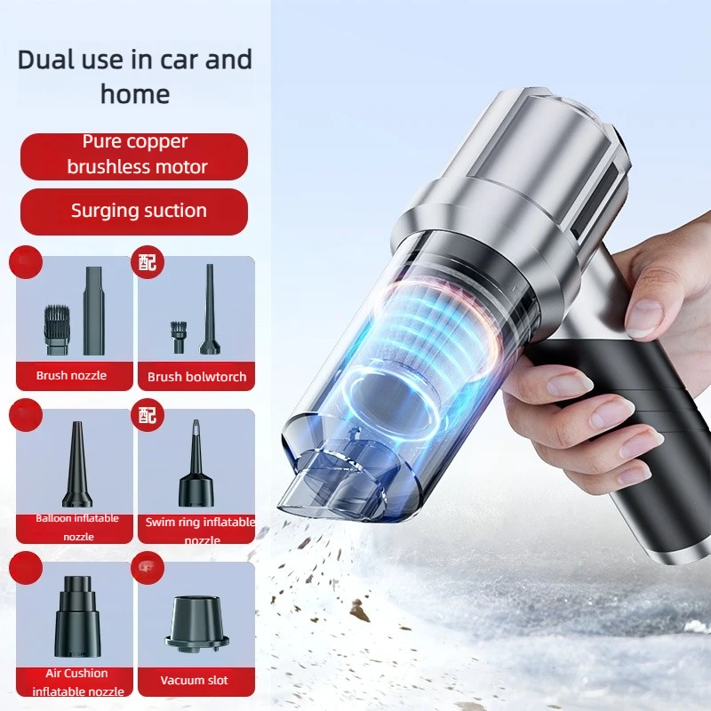 120W 16000pa Handheld Cordless Auto Car Vacuum Cleaner Blow Suction Integrated Folding Mini Portable Vacuum Cleaner for Car
