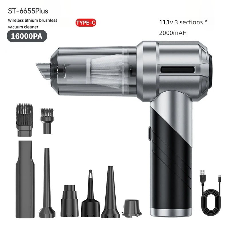120W 16000pa Handheld Cordless Auto Car Vacuum Cleaner Blow Suction Integrated Folding Mini Portable Vacuum Cleaner for Car