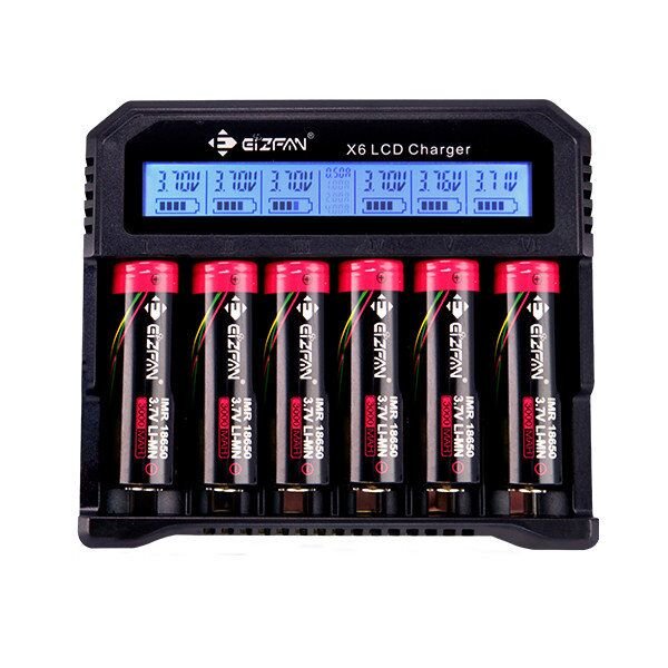 Power Bank Car Charging High Quality Efan X6 6 Slot Battery Charger 8A Adapter Charger for 3.7v 18500 18650 21700 Cell