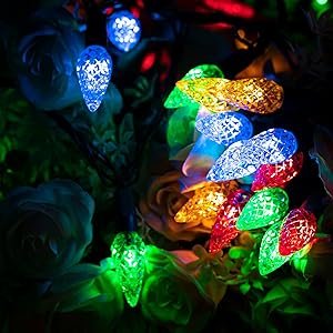 High Style IP44 Battery Powered 8 Function LED Fairy String Indoor Outdoor Strawberry Led Christmas C6 String Light