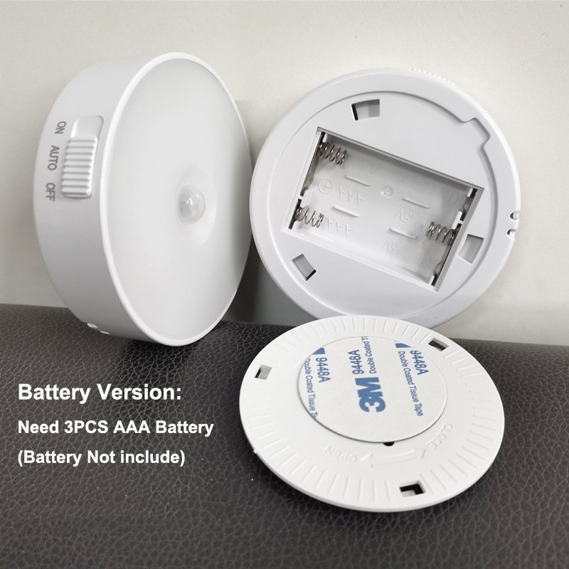 Motion Sensor Light USB 3AAA Battery Nightlights Wall Lamp for Cabinet Stairs Hallway Closet Wardrobe LED Night Lights
