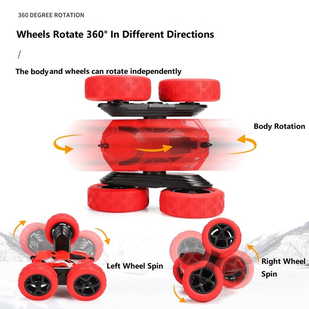 AiJH 2.4Ghz Remote Control Rotating Car With Double Sided Rc Auto Rechargeable 4WD Off Road RC Stunt Car Toys