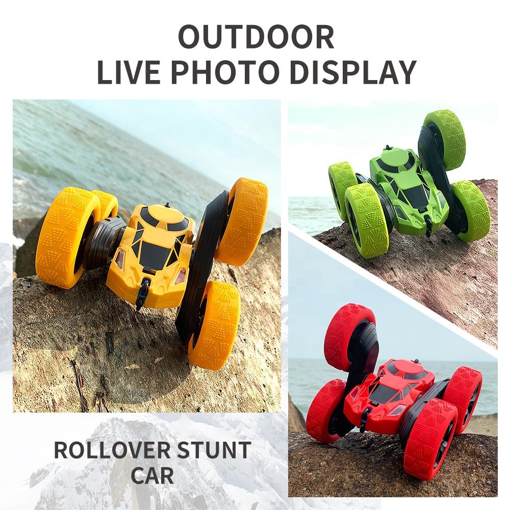 AiJH 2.4Ghz Remote Control Rotating Car With Double Sided Rc Auto Rechargeable 4WD Off Road RC Stunt Car Toys