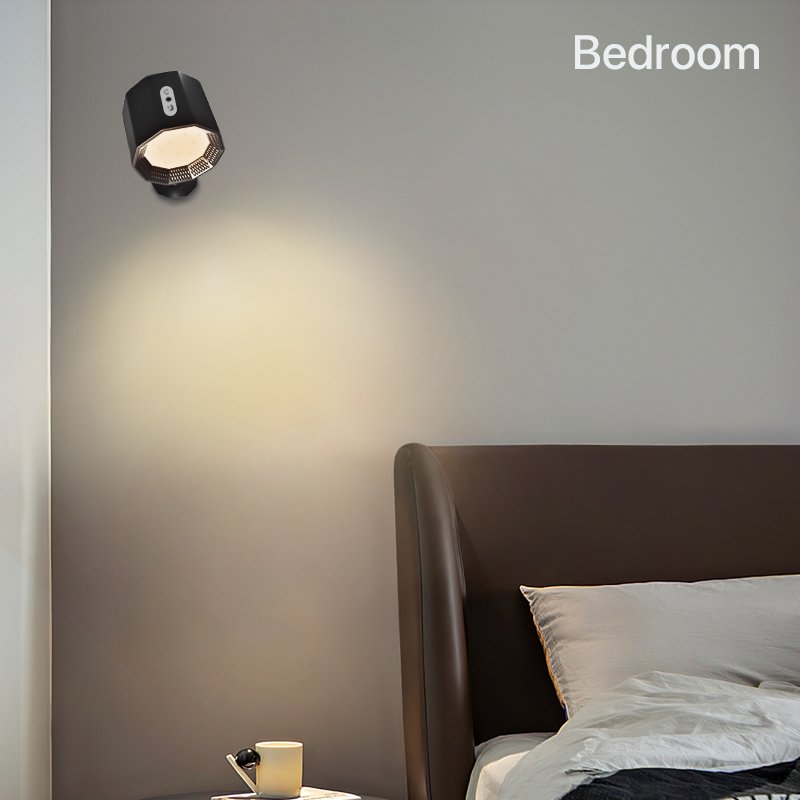 Cordless USB Rechargeable Magnetic Ball Lighting Battery Operated 3 Color Brightness Bedroom Touch Control LED Wall Lamp