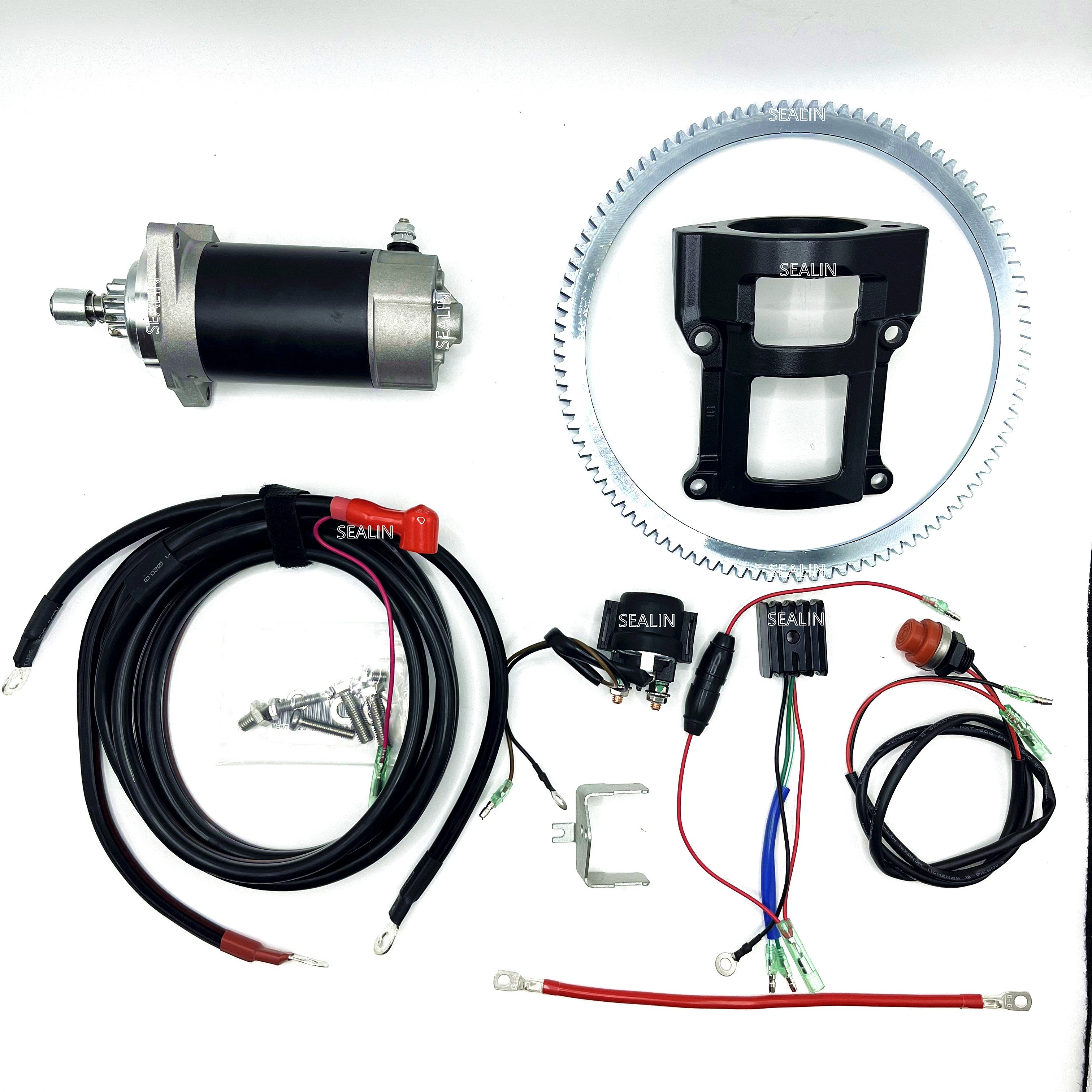 ELECTRIC START KIT for SUZUKI DT40 40HP 2 STROKE Outboard Engine Starter Motor Relay Cable Rectifier