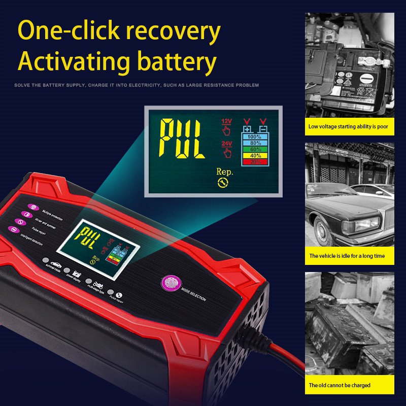 Wholesale AGM GEL SLA Battery Tester 12V 24V Smart Battery Charger for Motorcycle Battery
