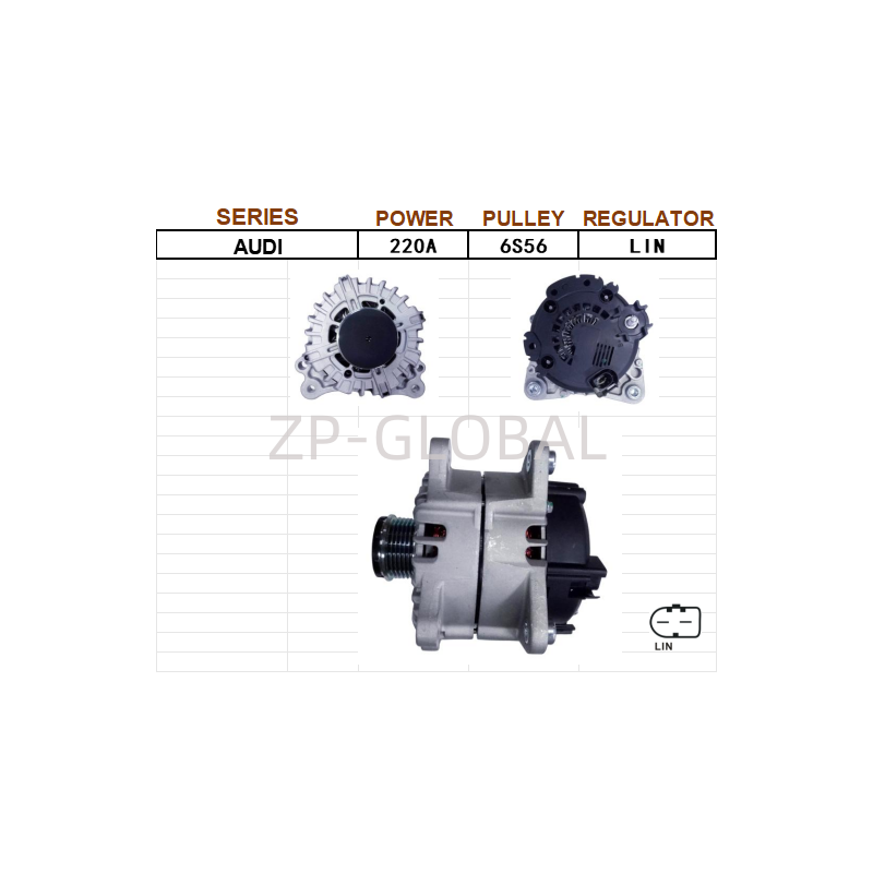 Car Pulley 12v Small Alternator 059 903 018J for Audi A73.0T