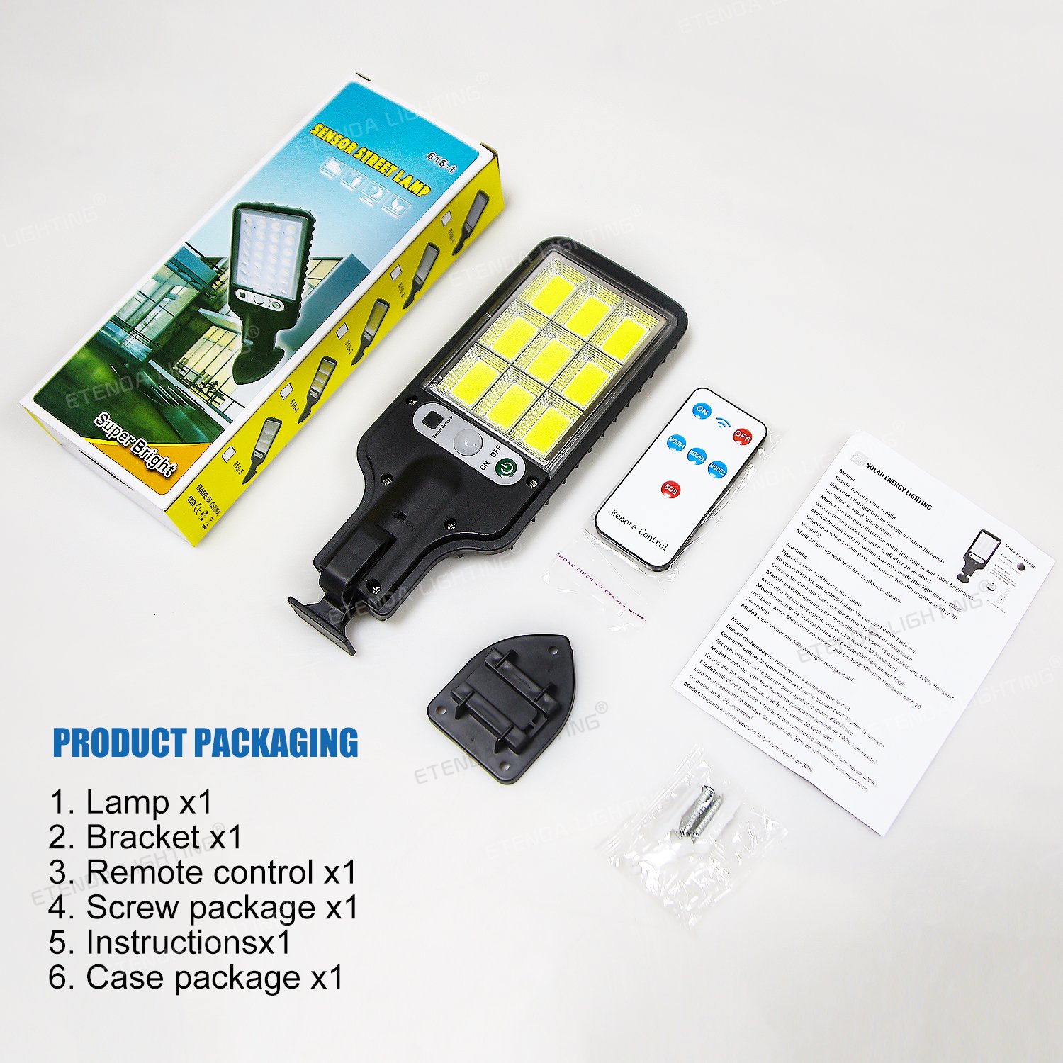 Outdoor Solar Wall Light Motion Sensor All in One Solar Street Light Garden Lamp With Remote Control