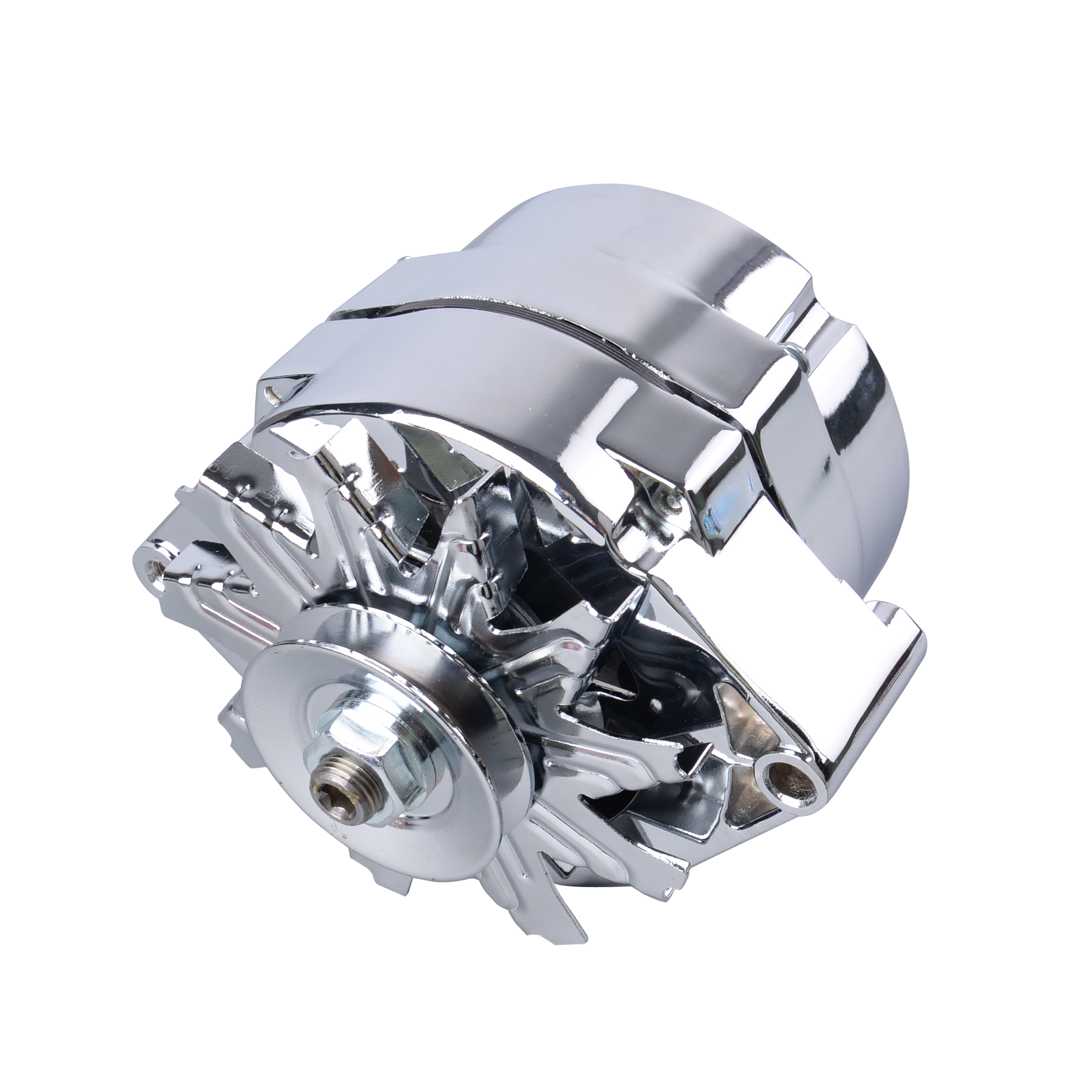 AOPEC Brand Racing Alternator 100106 GM 1 Wire GM 140 Amp Chrome V-belt 1-wire 12si case