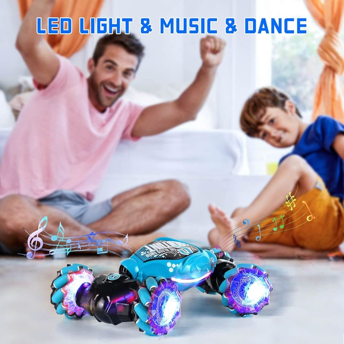 2.4Ghz Hand Controlled Remote Control RC Stunt Car 4 WD Transform Road Twister Cars Gesture Sensing RC Cars Kids Boys Girls Toy