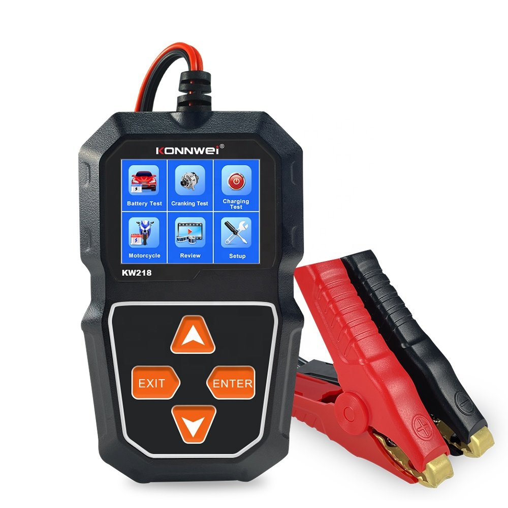 Multilingual KW218 6V 12V Automotive Lead Acid Battery Tester Voltage Resistance 2000CCA Analyzer Charging Cranking Test Tool