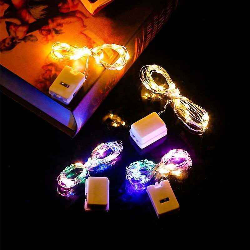 1M 2M 3M 20 LED High Quality CR2032 Button Battery Operated Mini Copper Wire LED Fairy Starry String Lights for Wedding Party