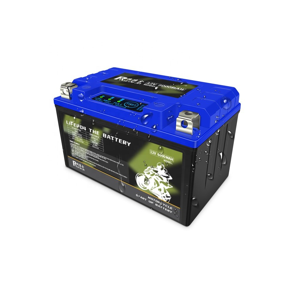 Lifepo4 Motorcycle Smart 12V 5Ah 6Ah 8Ah 12Ah Rechargeable Battery Pack for 50-100Cc Motorcycle Starter Long Cycle Life