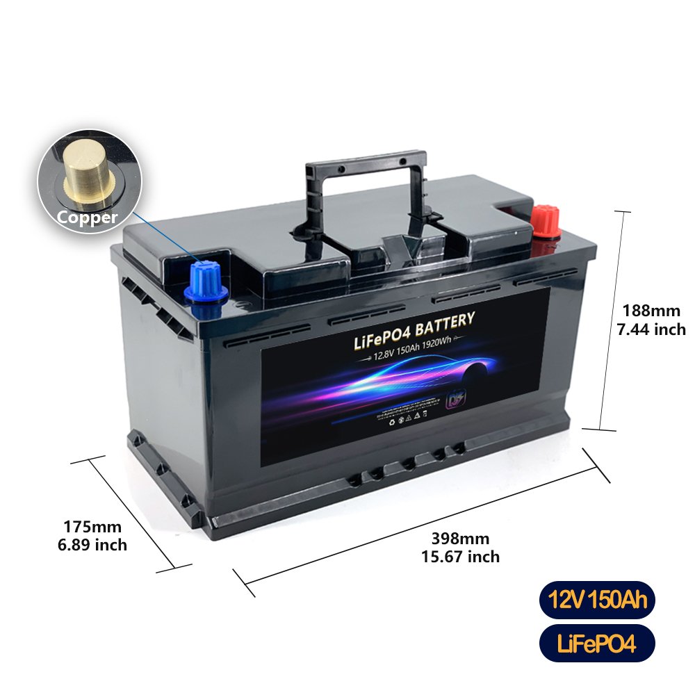 12V 150Ah DJS Custom LargeCapacity Lithium Battery for Starting CCA1400 Auto Battery 3Year Warranty LiFePO4 Battery for Cranking