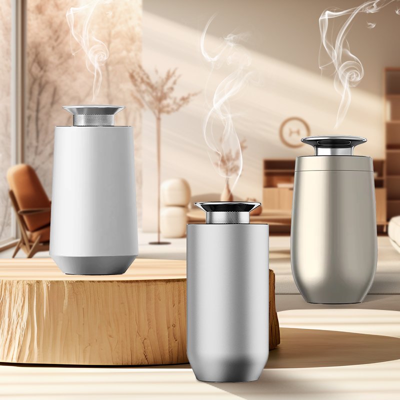 Factory Touchscreen Interface Smart 2000Mah Battery Whisper-Quiet Aluminum Build 10Ml Waterless Aroma Oil Diffuser for Car