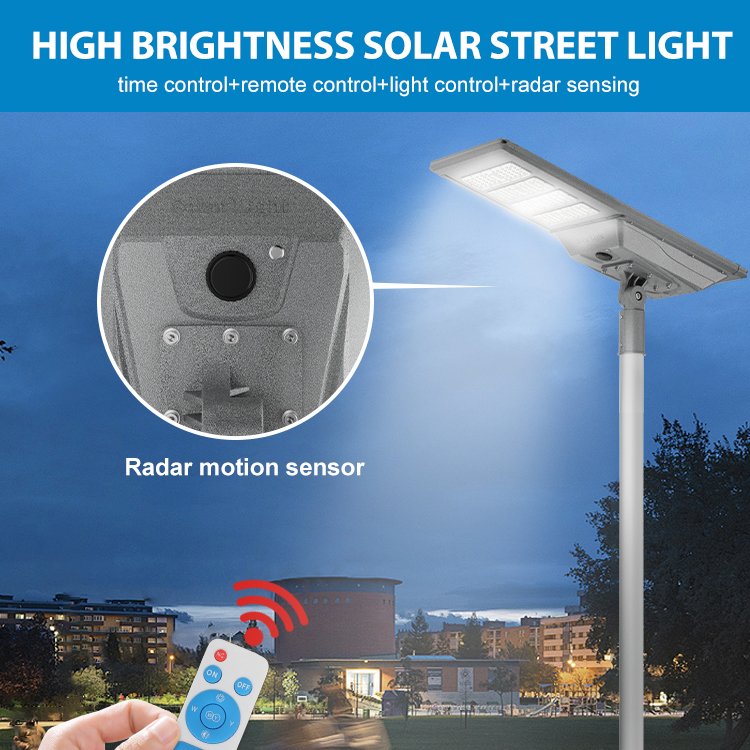 2025 Remote Control 400W 500W 600W Power 6V 80W 100W Panel 3.2V 80Ah 100Ah Lifepo4 Battery All in One Led Solar Street Light
