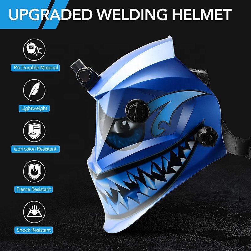 TRQ Welding Mask Stepless Adjustment Auto Darkening Welding Helmet Combined LED Headlights Welding Mask