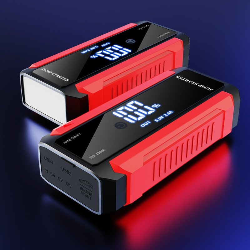 Dual USB Car Start Power Supply with Large Display New Large Capacity Emergency Start 12V Voltage Auto Batteries