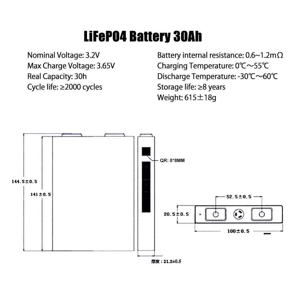 Gotion 3.2V 30Ah LiFePO4 Battery Cell Rechargeable 3.2V Auto Rechargeable Lifepo4 Batteries