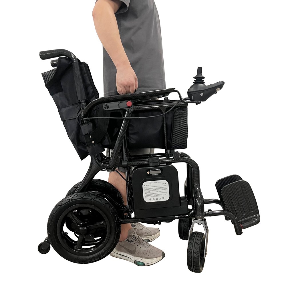 KSM-507 Foldable Lightweight Lithium Battery Fully Auto Folding Luxury Modern Carbon Fiber Electric Folding Wheelchair for Adult