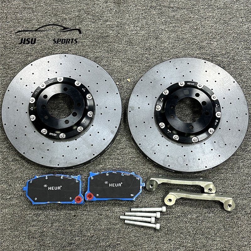 Wholesales Carbon Long Fiber Ceramic Customize Front 400mm Rear 380mm Auto Carbon Fiber Brake Disc Rotor for Tesla Model S