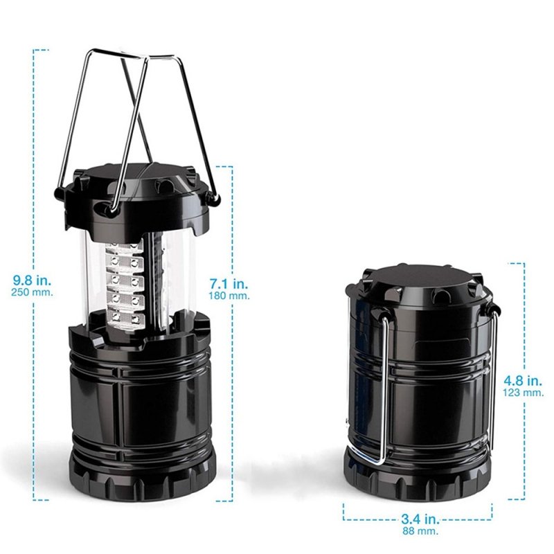 Camping Lamp Collapsible Light Portable Waterproof Camping Lantern Powered by 3*AA Battery 30LED Lights for Outdoor Hanging