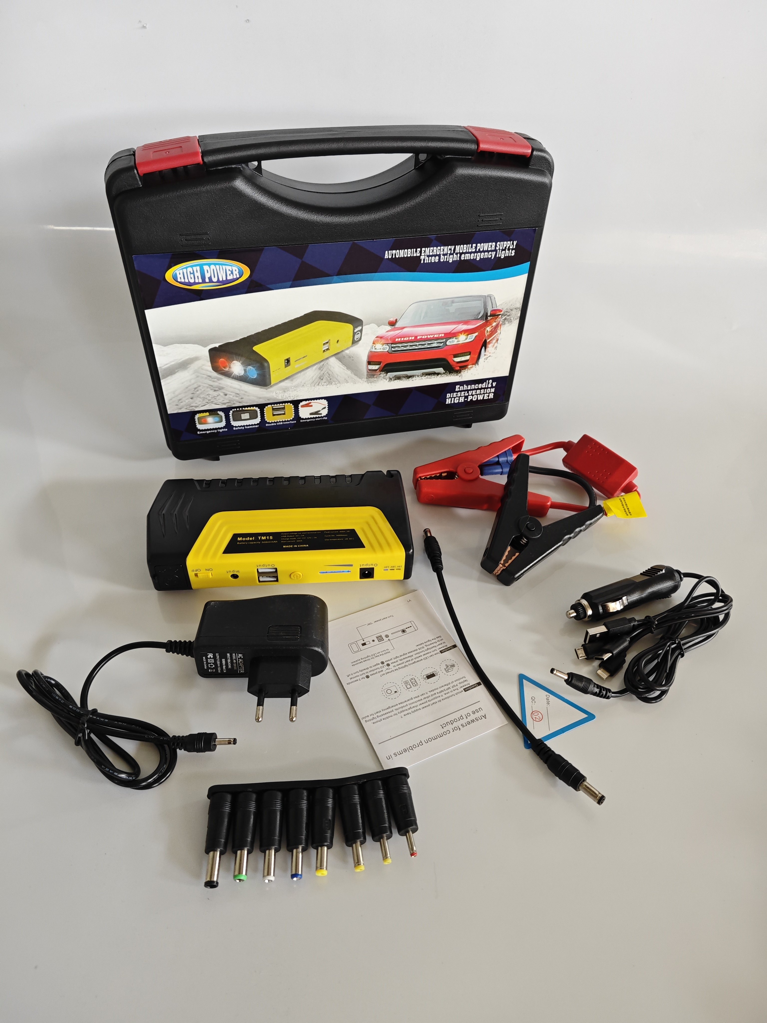 Car Jump Starter 5Portable 50800MAH Amp Car Forced Start Battery Power Bank Charger 12VJump Starter and Air Compressor