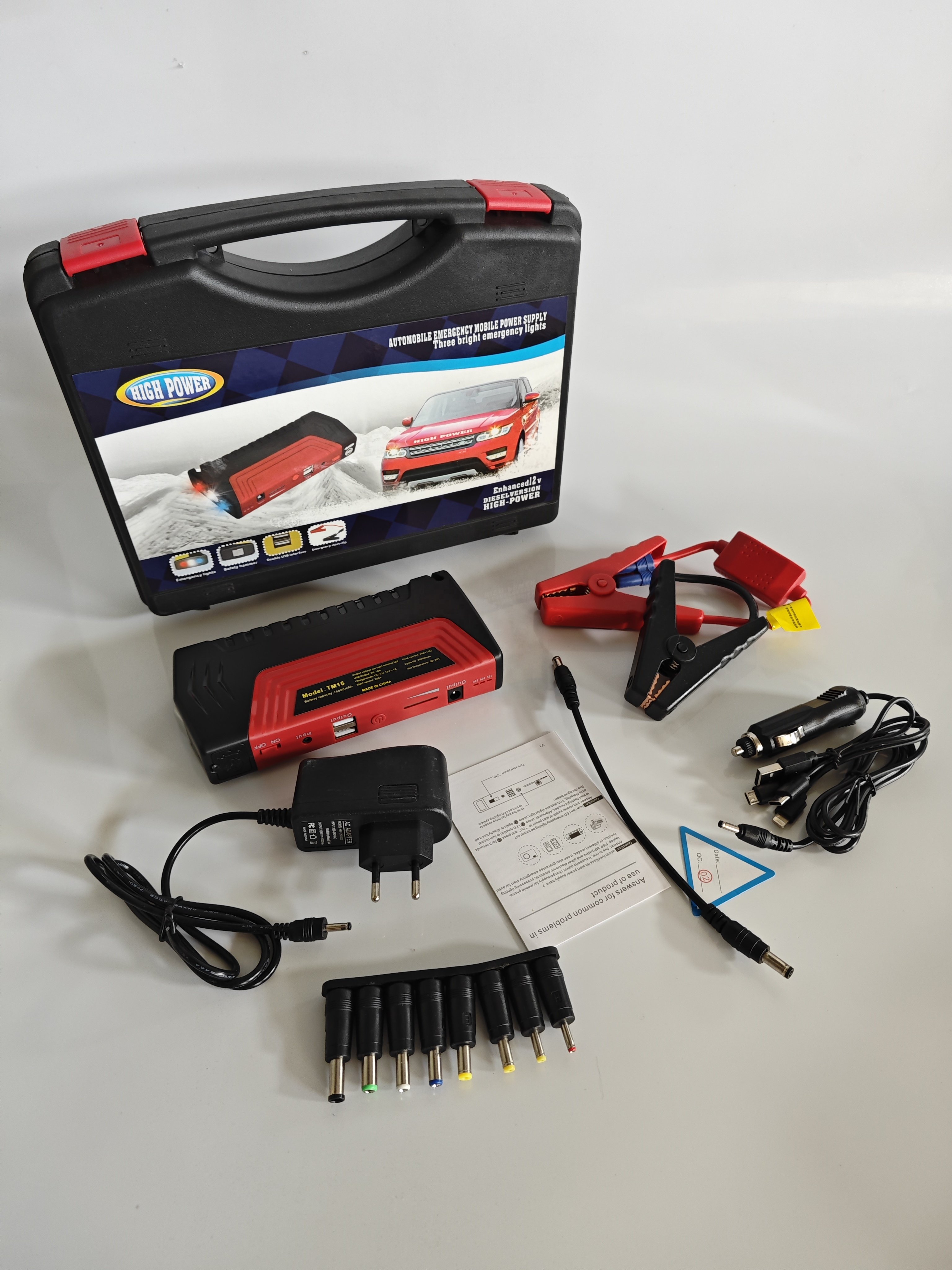 Car Jump Starter 5Portable 50800MAH Amp Car Forced Start Battery Power Bank Charger 12VJump Starter and Air Compressor