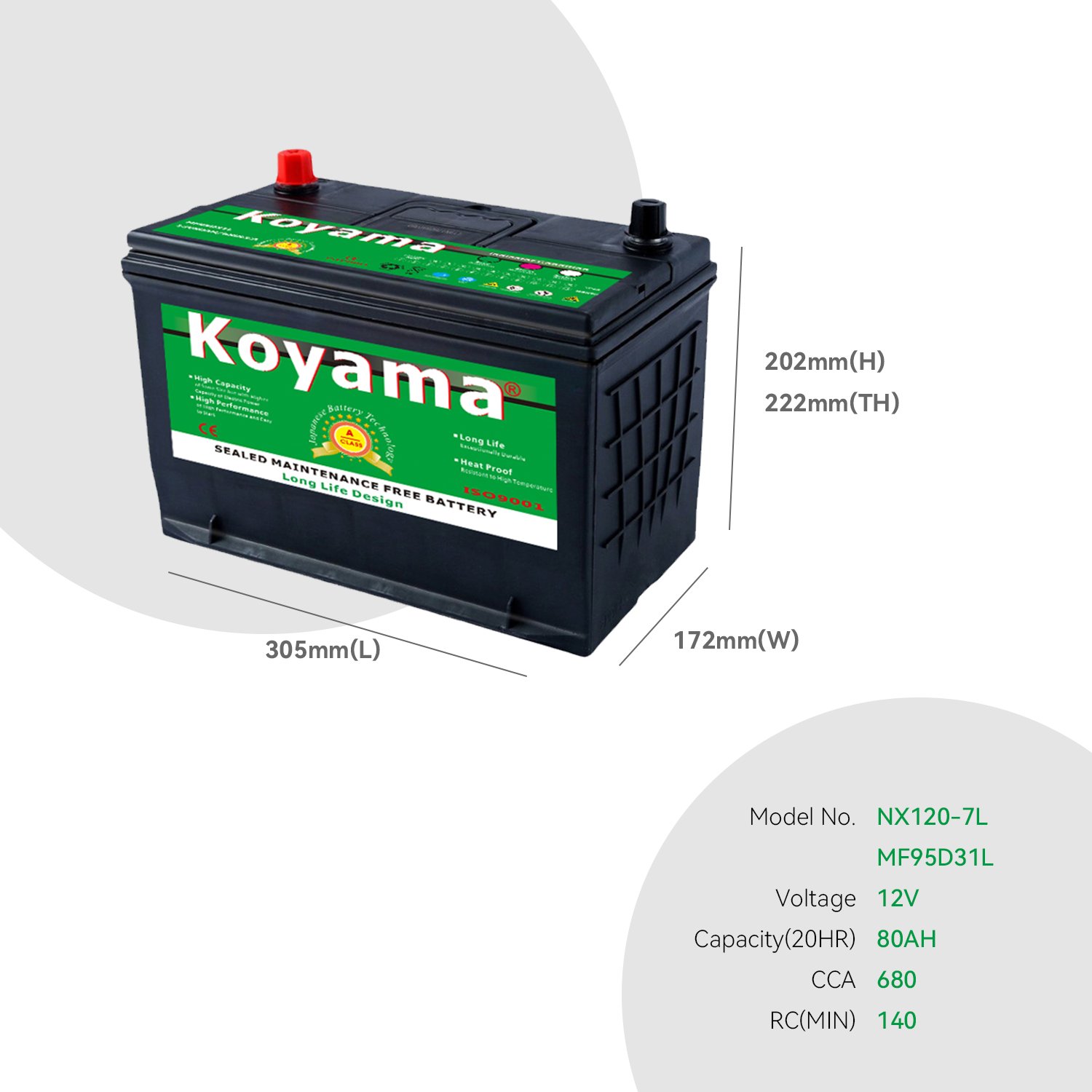 Factory Supply OEM 12v 80Ah 680CCA Auto Starter Battery Lead Acid Car Battery MF95D31L for Starting sealed Maintenance Free N80