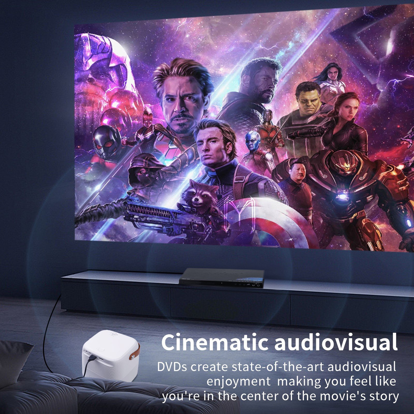 Umiio 4K Mini Portable Projector Cross-Border HD LED Lamp 1080P Wall Projection Living Room Bedroom US Battery Foreign Trade