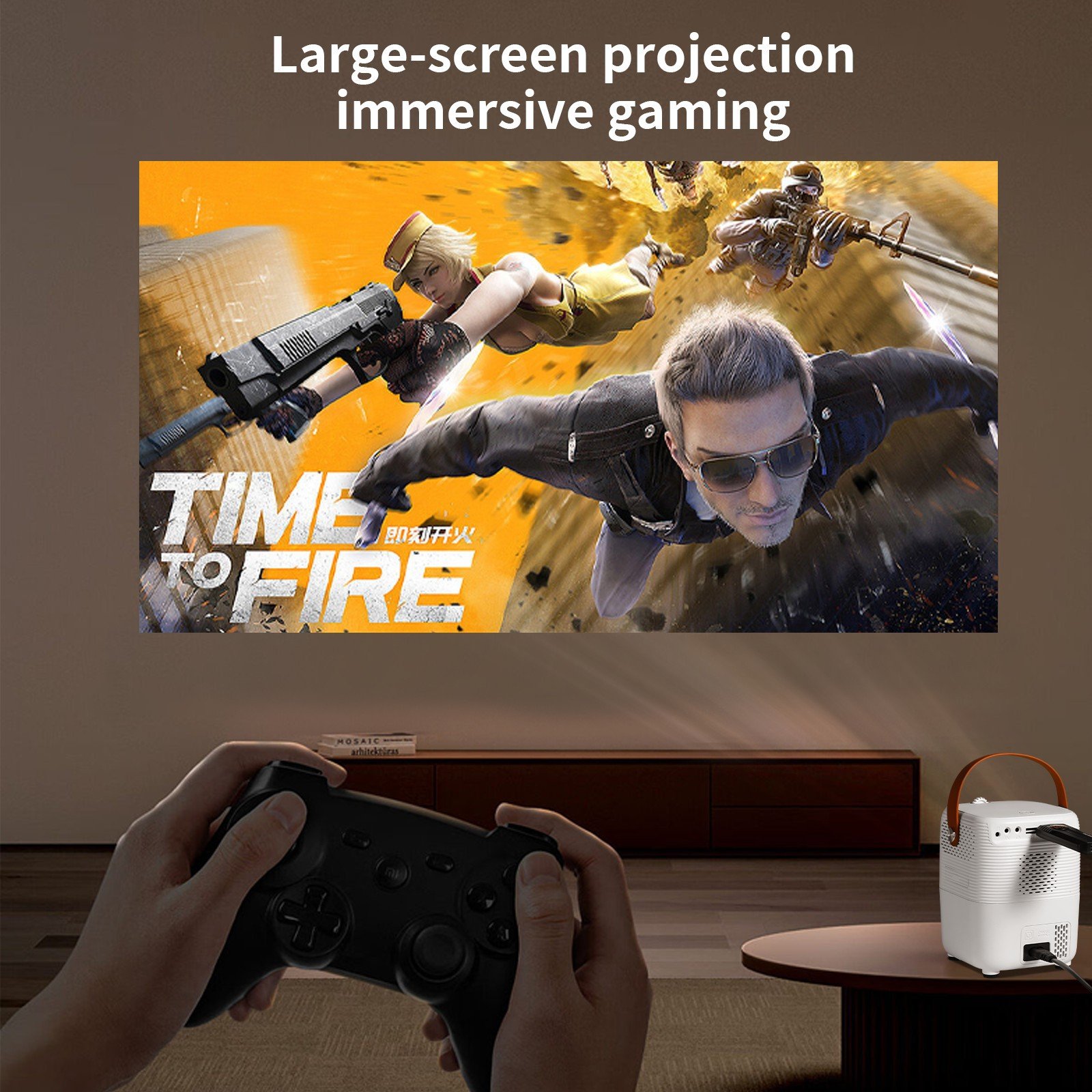 Umiio 4K Mini Portable Projector Cross-Border HD LED Lamp 1080P Wall Projection Living Room Bedroom US Battery Foreign Trade
